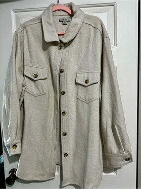 Charlie Paige Cream Button-Up “Shacket”